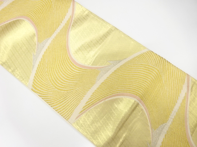 アンティーク　抽象鳥模様織り出し袋帯（着用可）